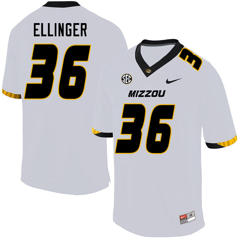 Men #36 Daniel Ellinger Missouri Tigers College Football Jerseys Sale-White